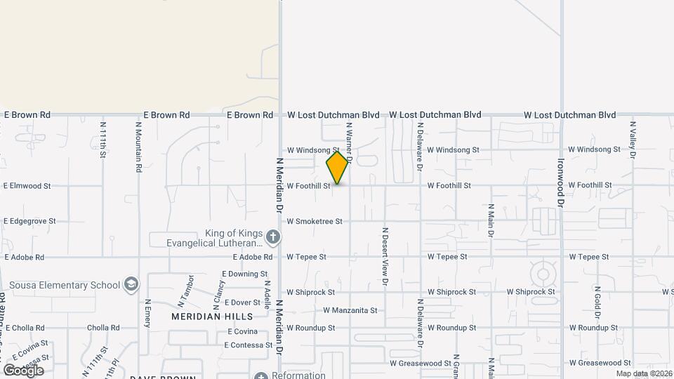 2875 W Foothill St Map and Location Details