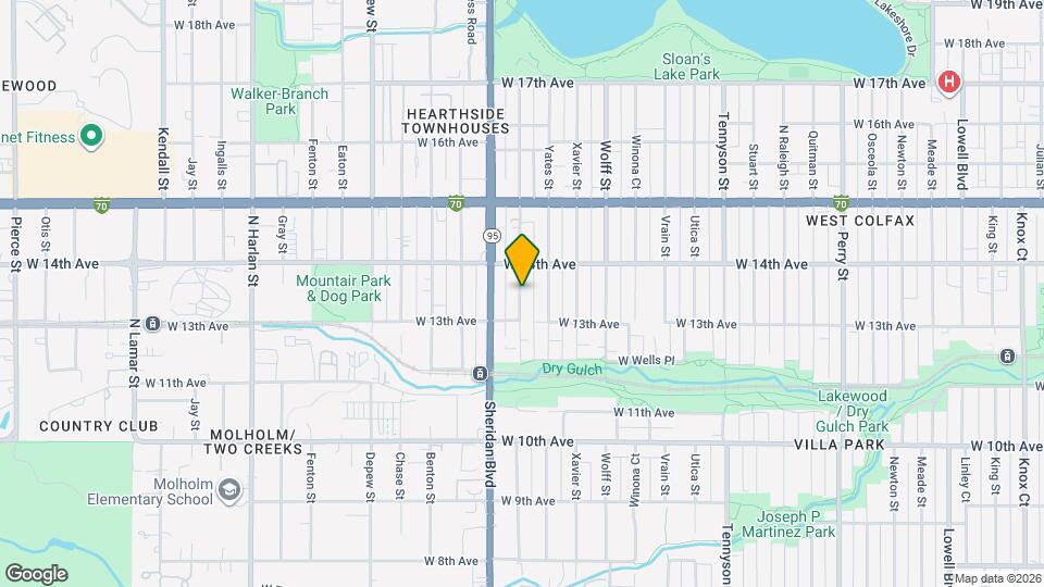 1348 Zenobia St Map and Location Details