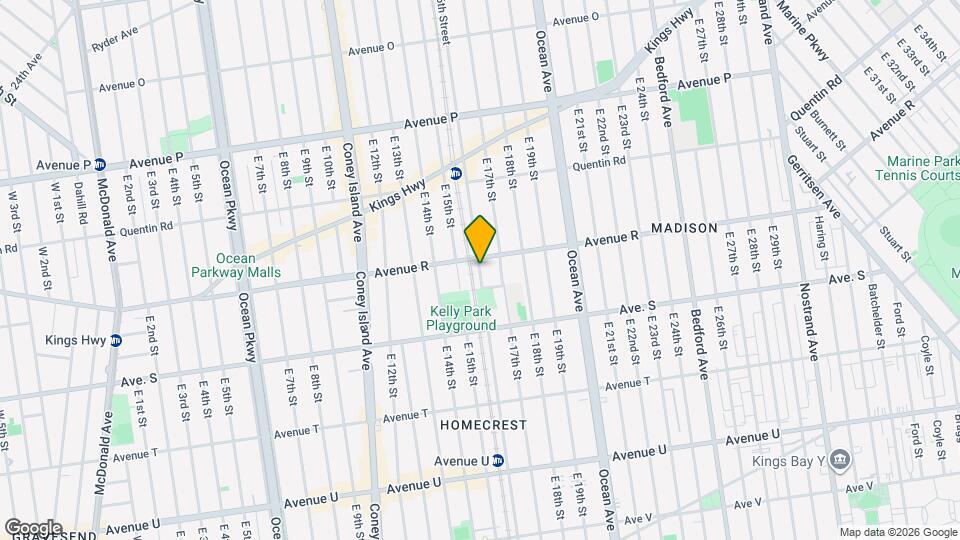 East 16th Street & Avenue R, Unit 2 Map and Location Details