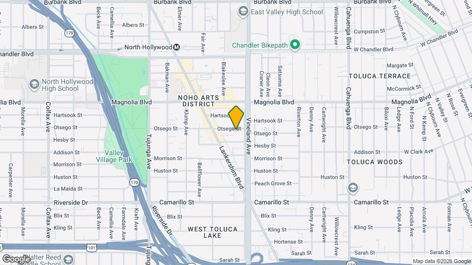 11022 Otsego St, Unit 11024.5 Map and Location Details