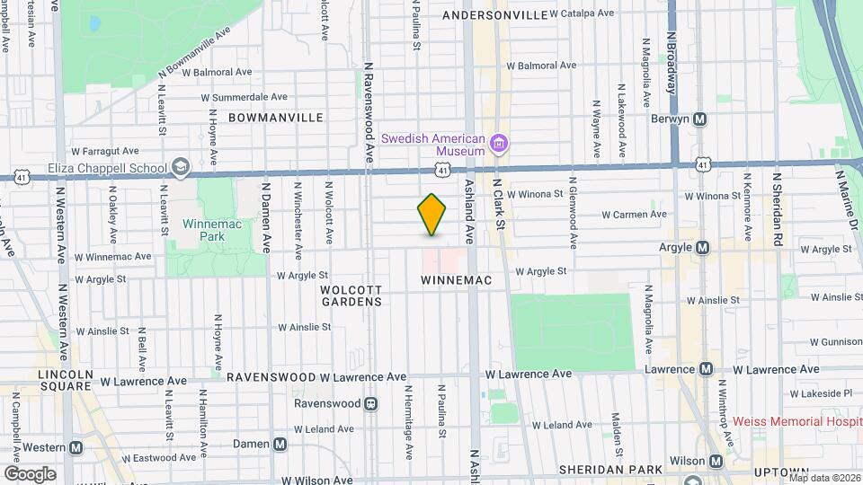1704 W Winnemac Ave Map and Location Details
