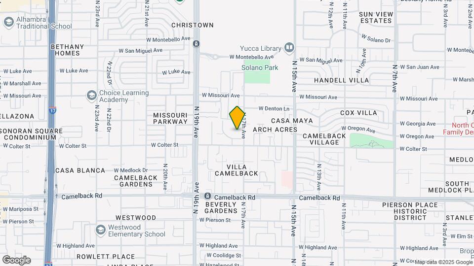 5210 N 17th Ave Mapa y Detalles de la Ubicación