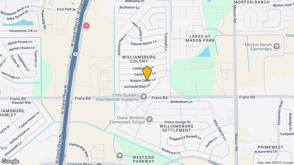 22611 Braken Carter Ln Mapa y Detalles de la Ubicación