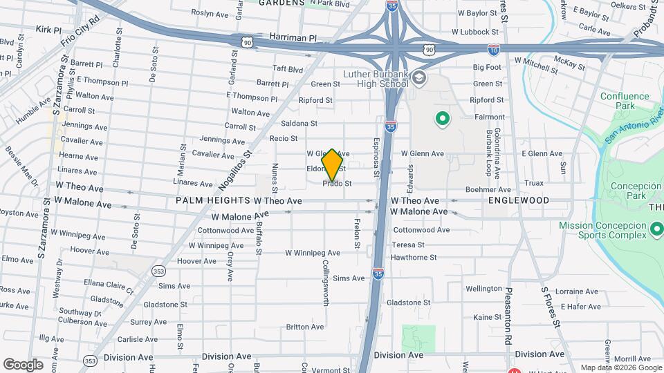 814 Prado St Map and Location Details