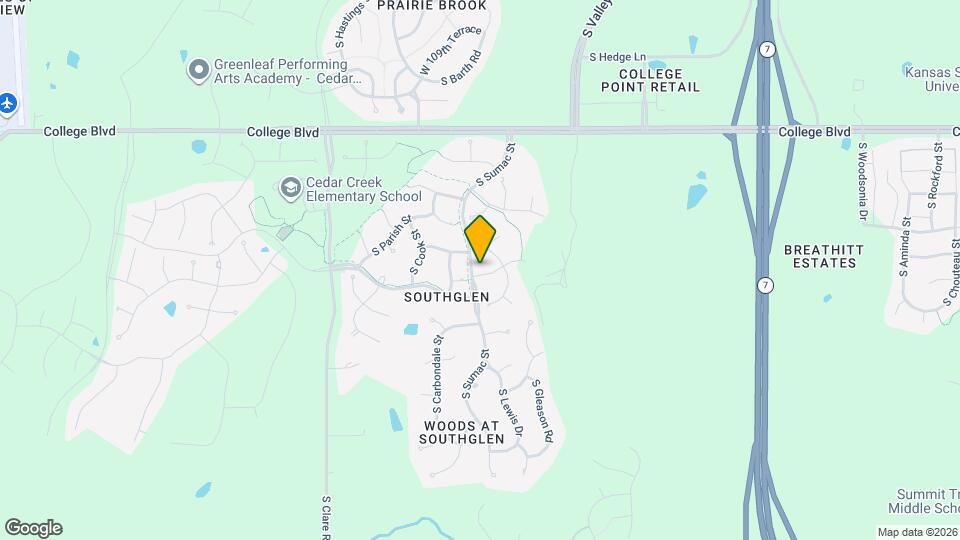 24136 W 113th Terrace Map and Location Details