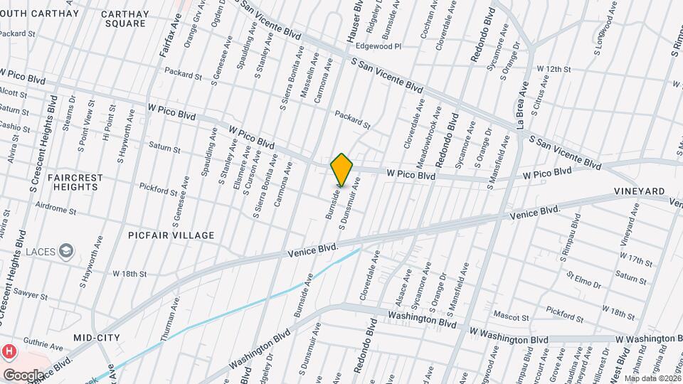 1442 S Burnside Ave, Unit 1442 Bedroom A Map and Location Details