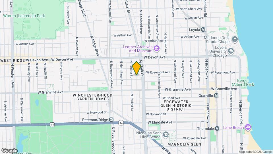 1620 W Thome Ave, Unit Best Map and Location Details