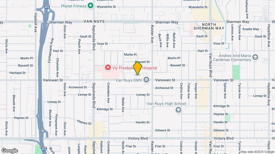 15001 Vanowen St Map and Location Details