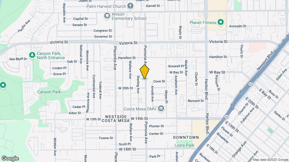 2025 Pomona Ave Mapa y Detalles de la Ubicación
