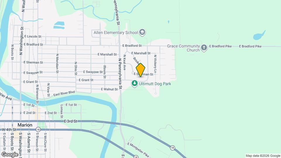 1111 E Grant St Map and Location Details