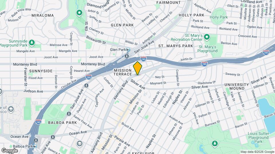 1257 Alemany Blvd Mapa y Detalles de la Ubicación