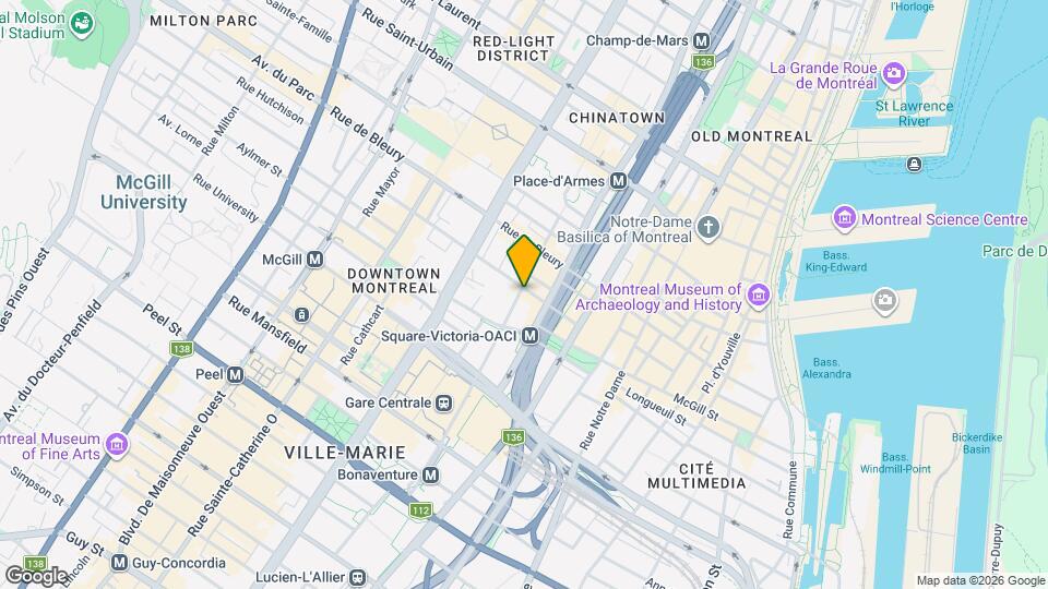 454 Rue De la Gauchetière O Map and Location Details