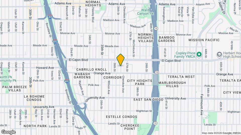 4244 Cherokee Ave Map and Location Details