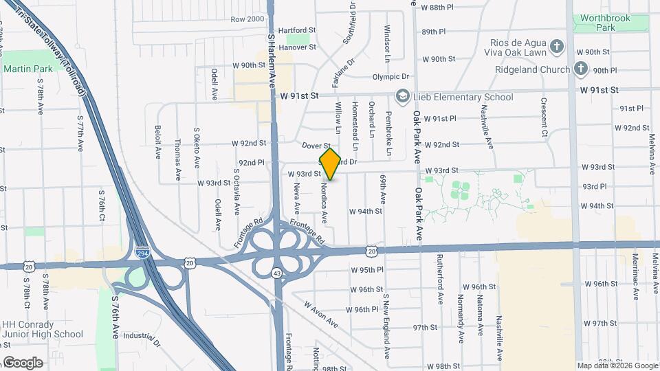 9307 Nordica Ave Mapa y Detalles de la Ubicación