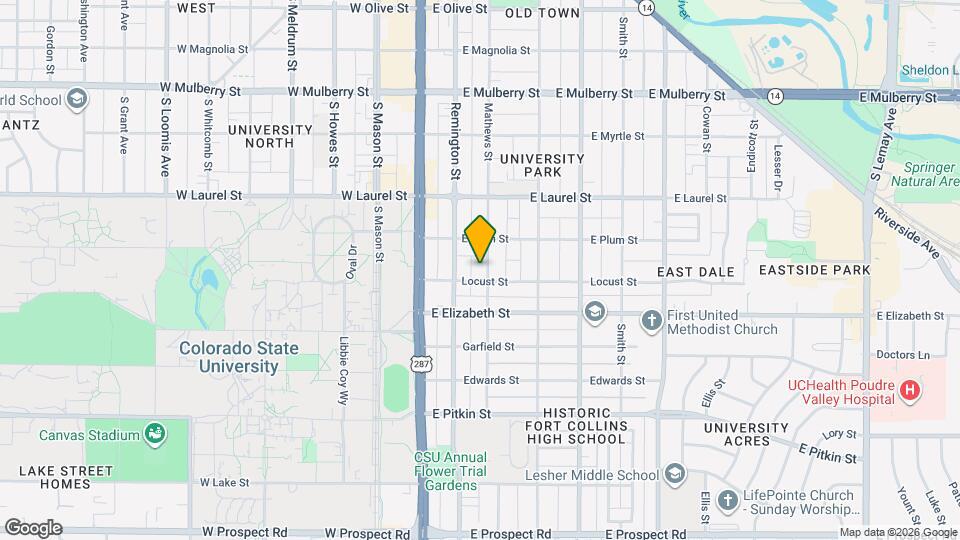 827 Mathews St, Unit Main-level apartment Map and Location Details