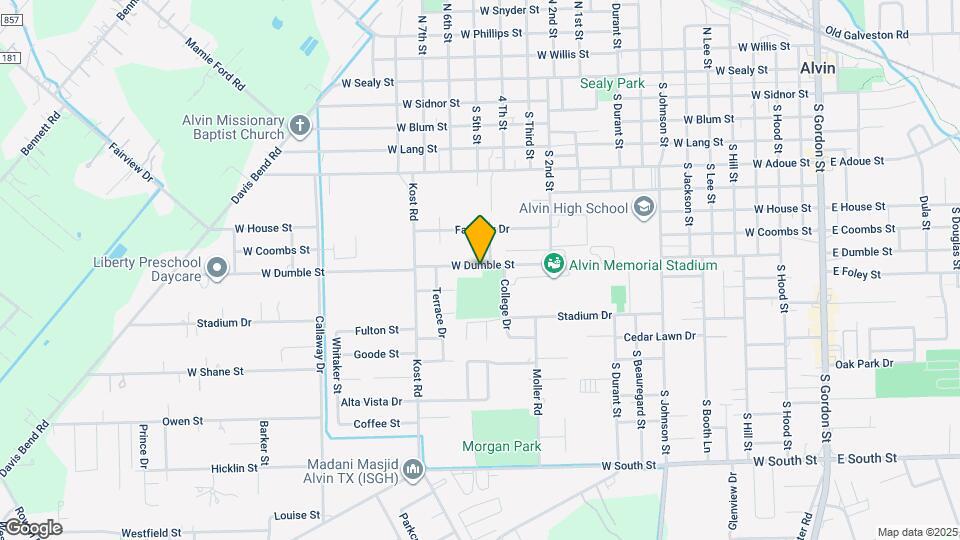 1503 W Dumble St Map and Location Details