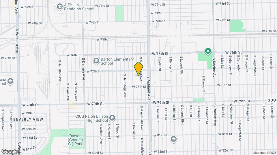 7724 S Marshfield Ave, Unit Garden Apt Map and Location Details