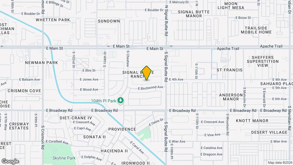 10644 E Baywood Ave Mapa y Detalles de la Ubicación