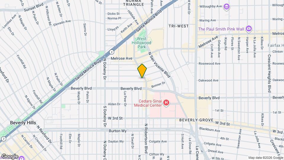 8815 Rosewood Ave Map and Location Details