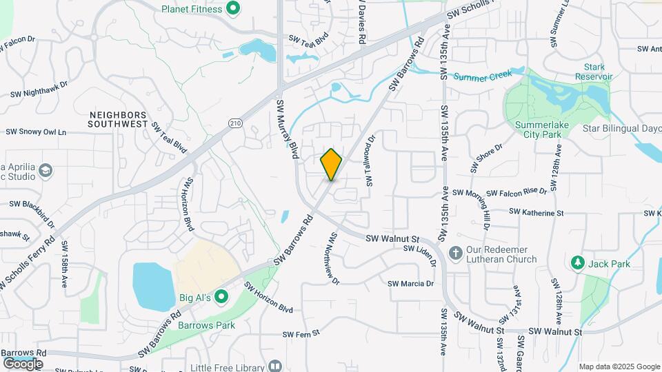 14186 SW Barrows Rd Map and Location Details