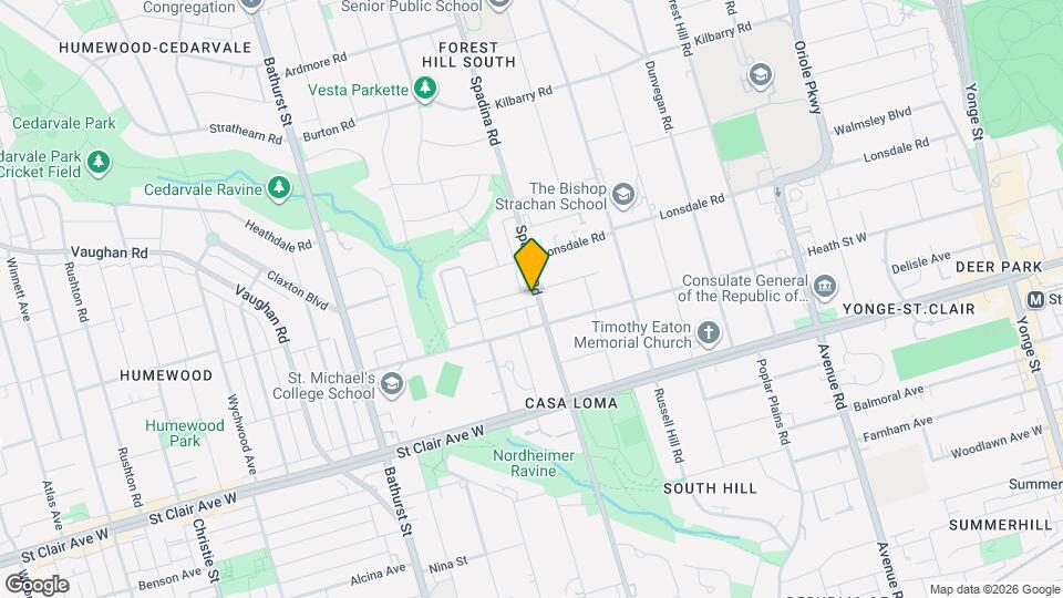 384 Spadina Rd, Unit Lower Map and Location Details