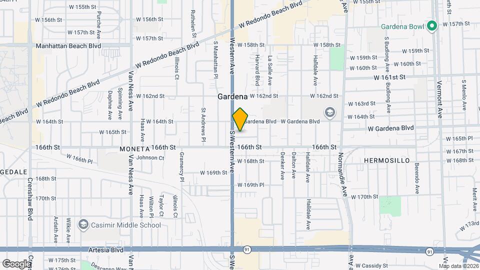 1745 W 165th Pl Map and Location Details