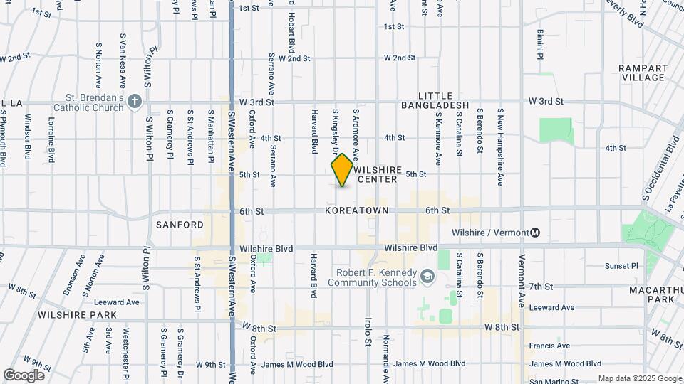 Spacious Apartment in Koreatown Map and Location Details