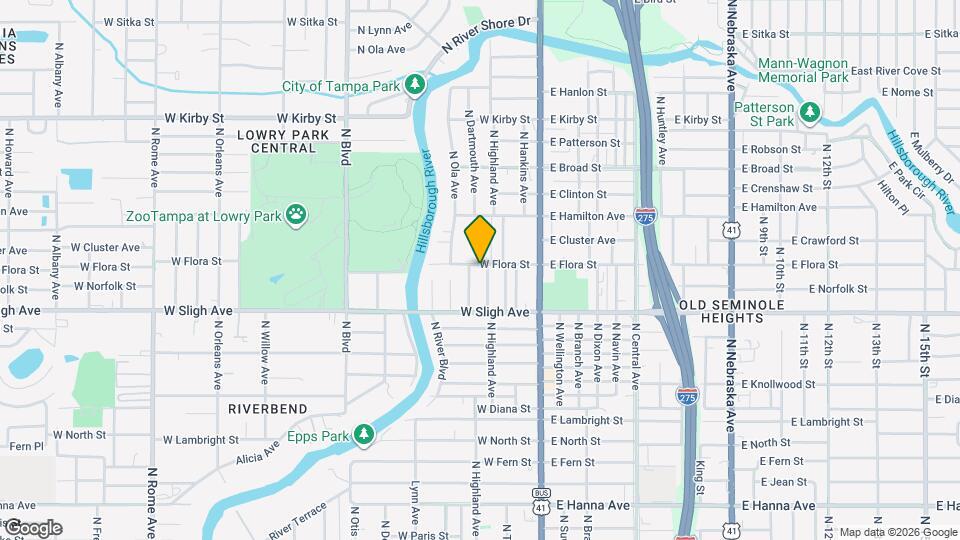 304 W Flora St Map and Location Details