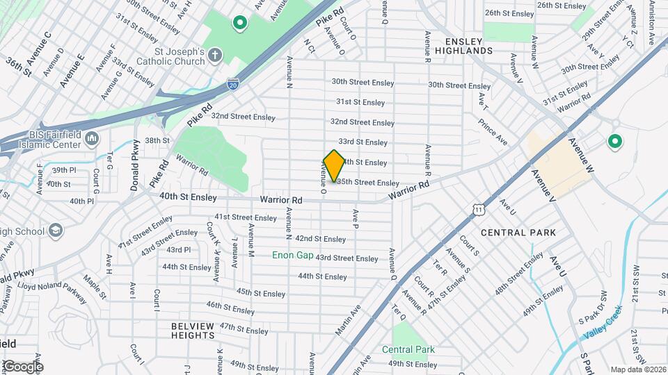 1515 35th Street Ensley Map and Location Details