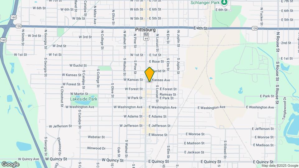 411 S Broadway St Map and Location Details