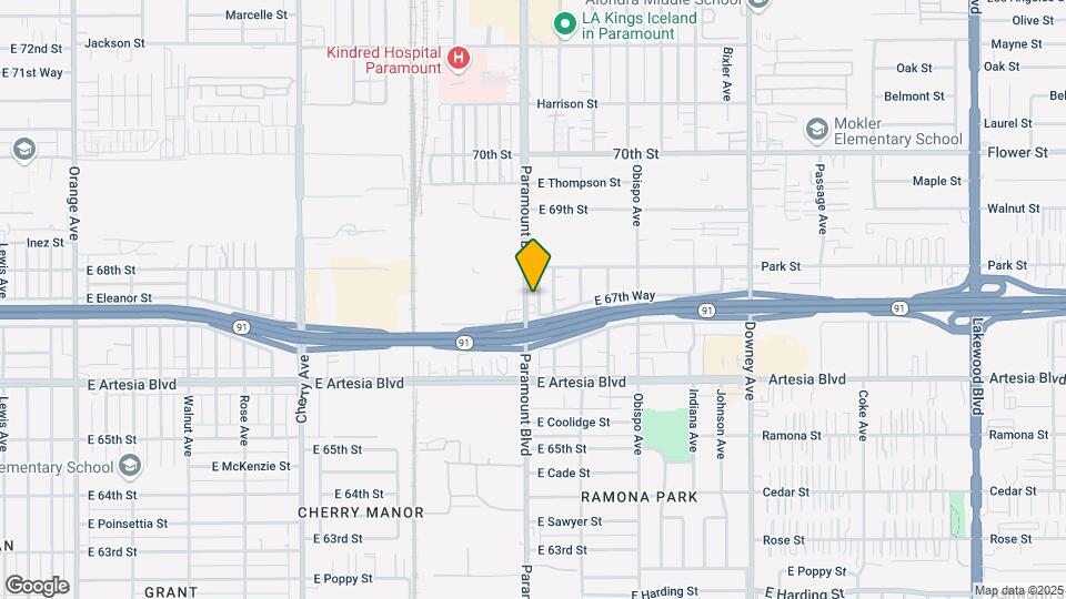 6740 N Paramount Blvd Mapa y Detalles de la Ubicación