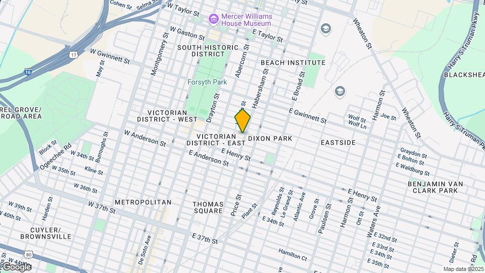 1101 Habersham St Map and Location Details