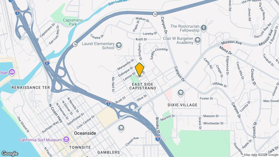 606 San Diego St Map and Location Details