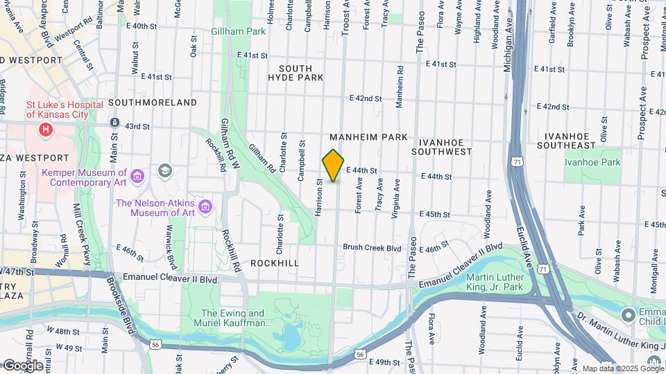 4420 Troost Ave Map and Location Details