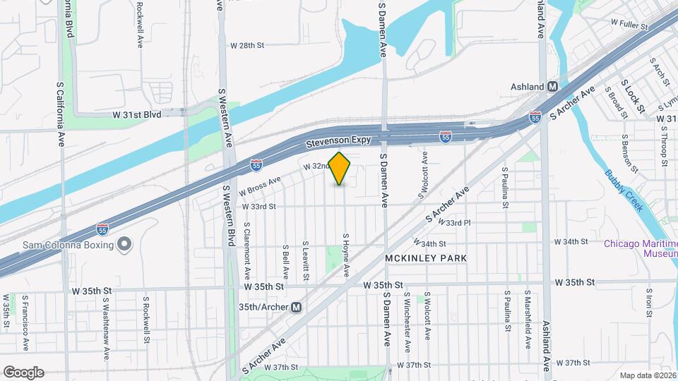 3240 S Hoyne Ave, Unit 1st FL Rear Map and Location Details