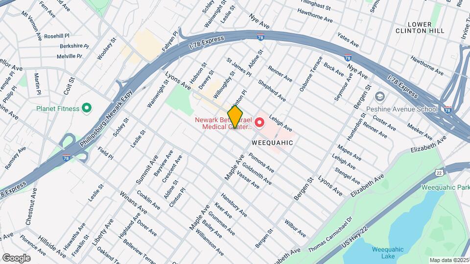 232 Weequahic Ave Map and Location Details