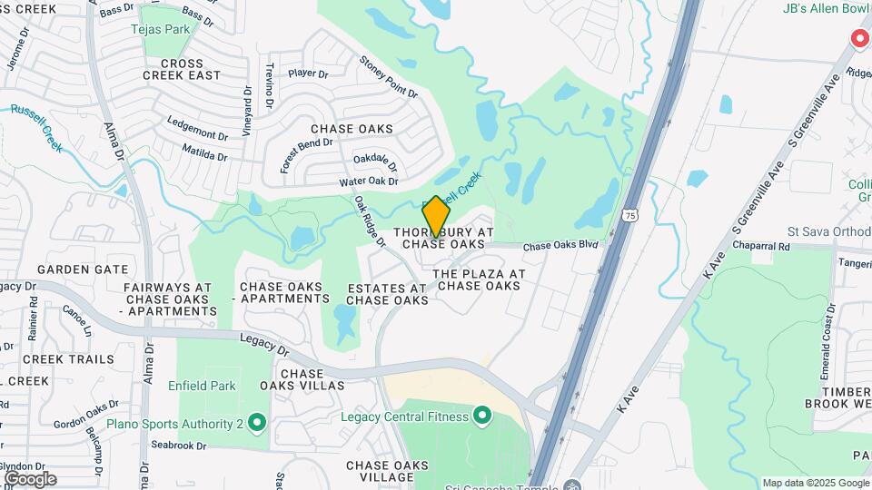 Thornbury at Chase Oaks Mapa y Detalles de la Ubicación