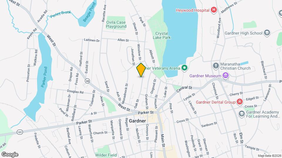 154 Oak St, Unit 1st Floor Map and Location Details