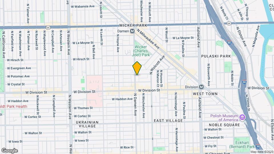1247 N Damen Ave Map and Location Details