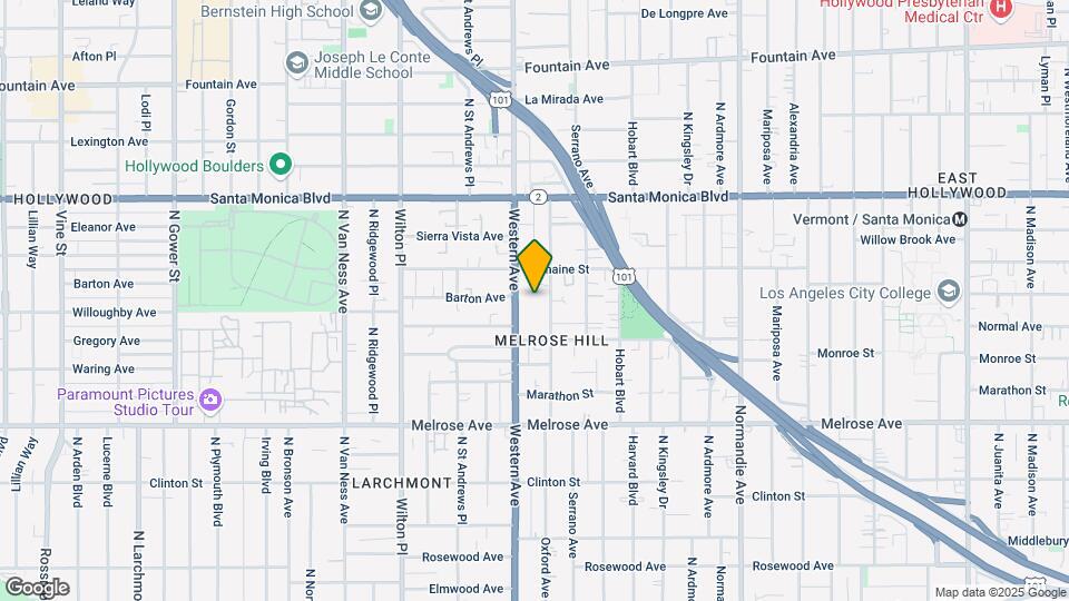 945 N Oxford Ave Map and Location Details