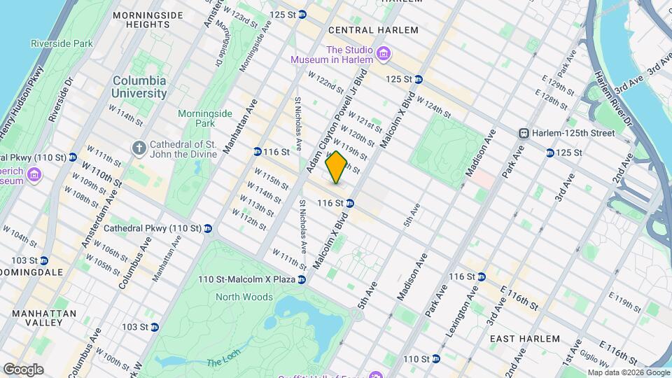 West 116th Street, Unit 5B Map and Location Details