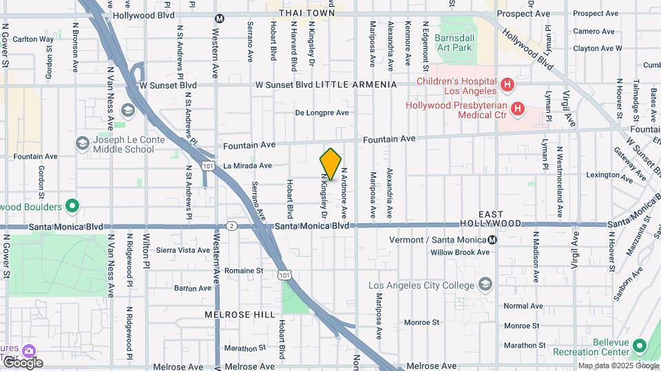 1182 N Kingsley Dr Mapa y Detalles de la Ubicación
