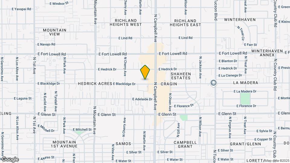 1801 E Blacklidge Dr Mapa y Detalles de la Ubicación