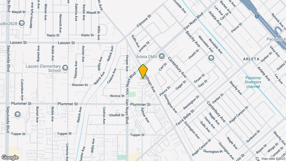 9635 Woodman Ave Map and Location Details