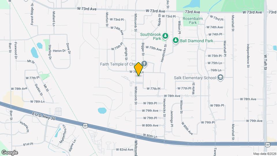 7705 Whitcomb St Map and Location Details