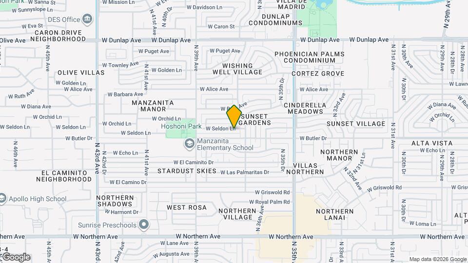 3721 W Seldon Ln Map and Location Details