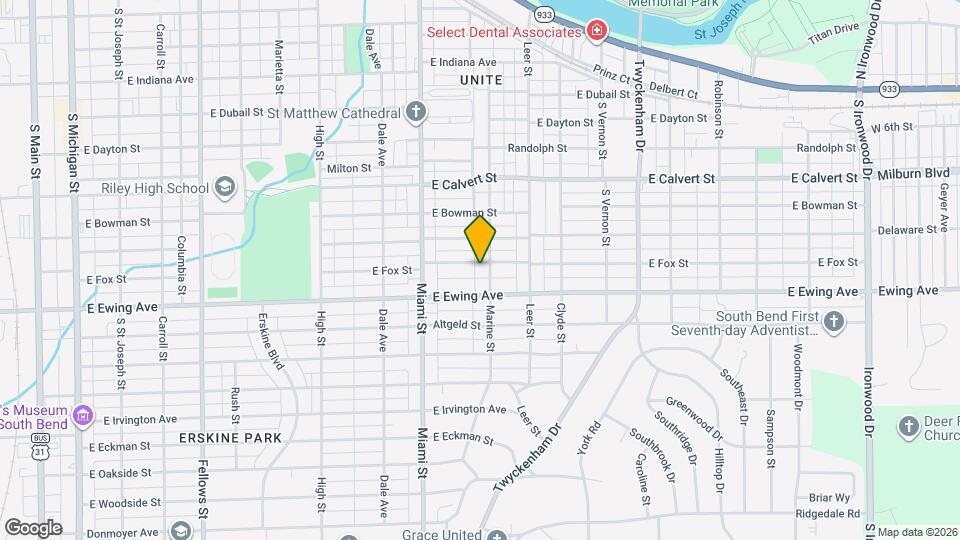 1156 E Fox St Map and Location Details