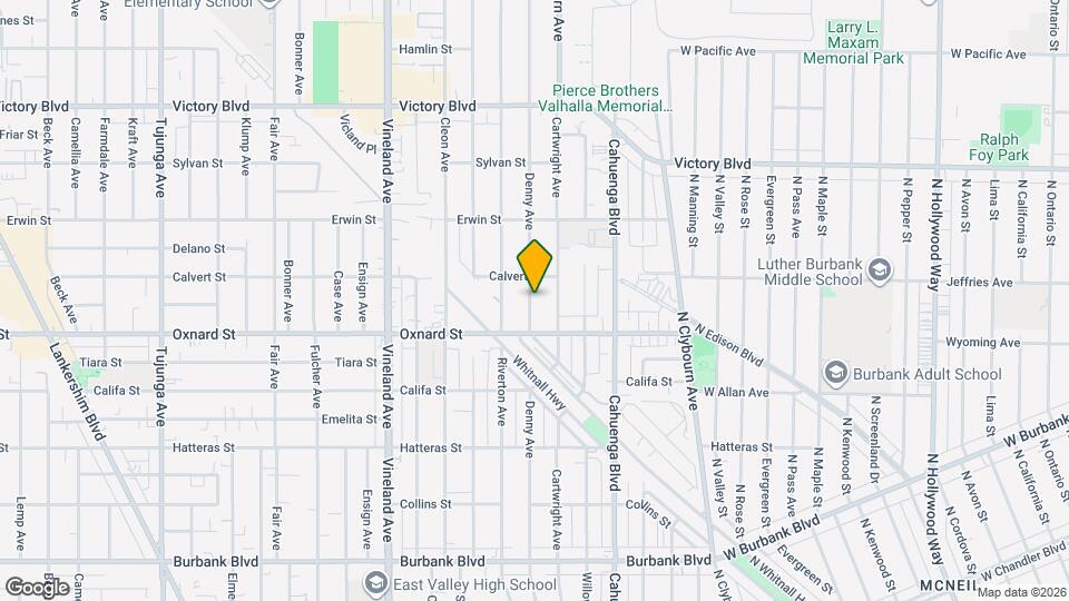 6036 Denny Ave Map and Location Details