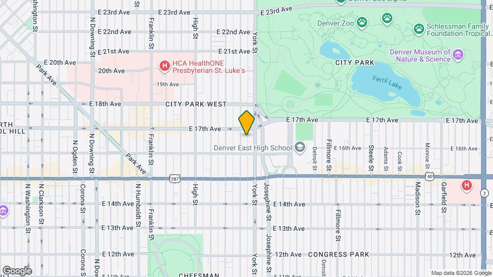 1652 N Gaylord St Map and Location Details