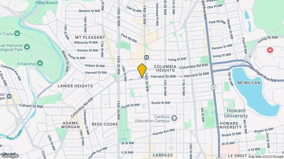 1420 Harvard St NW, Unit 205 Map and Location Details